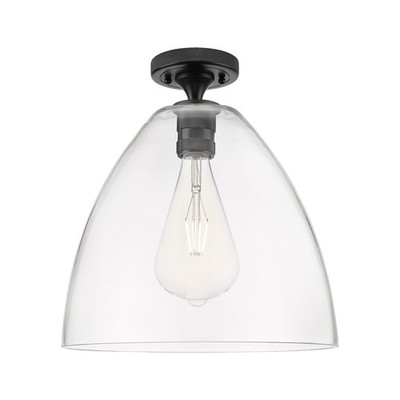 Innovations Lighting 434-1F-10-12 Crown Point Flush Dome Crown - Black