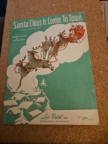 Santa Claus Is Comin' to Town Vintage Sheet Music