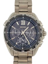 SEIKO Used Solar Watch Analog Black Silver 8B82 OALO