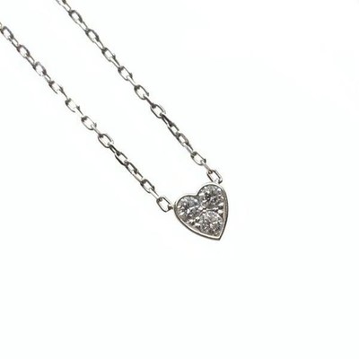 CARTIER Mini Herz Diamant Halskette Anhänger K18WG 750 Damen