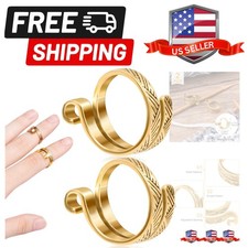 2 Pack Knitting Crochet Loop Ring for Fingers, Adjustable Crochet Tension Rin...