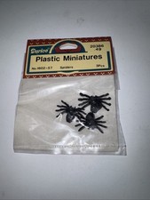 Darice Plastic Miniatures Spiders 12 Pkgs Crafts Halloween Costumes Vintage