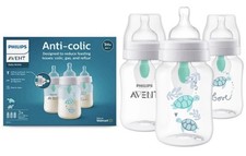 Philips Avent Anti-colic Baby Bottles Clear, 9oz 3 Pack New Sealed Sea Turtles 
