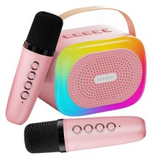 Mini Karaoke Machine for Kids Portable Karaoke Machine with 2 Bluetooth Wirel...