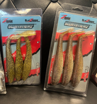 Zman Soft Lure SwimmerZ 6 Inch 6 total lures (Golden Boy, Houdini)
