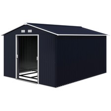 Outsunny Casetta da Giardino con 2 Porte e 4 Prese d'Aria Grigio Scuro