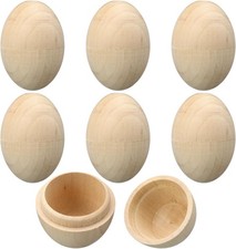 Wooden Easter Eggs - 6 Fillable DIY Eggs for Crafts and Party Decorations