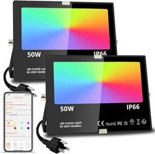 LED Flood Light Outdoor, 500W Equivalent 5000LM Smart RGB Landscape Lighting wit