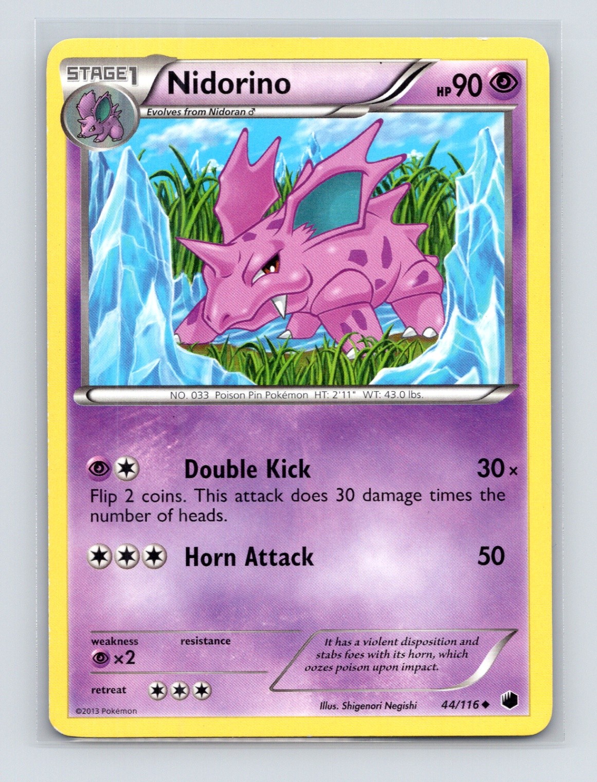 Pokémon TCG Nidorino 44/116 Plasma Freeze Normal LP