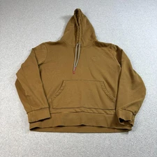 Topo Designs Hoodie Mens Large Brown Organic Cotton Pullover Logo Sweatshirt