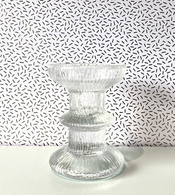 Schöner Vintage Luminarc Nordic Design Glas Kristall Kerzenständer von JG Durano