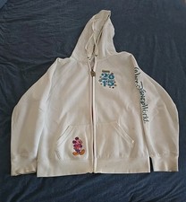 Disney World Hoodie Mickey Mouse Zip Up Jacket 2015 Sweatshirt XL White