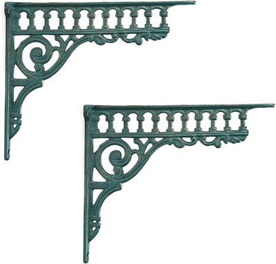 BRASSTAR Cast Iron Green European Style Wall Shelf Brackets Thick Wall Hanger An