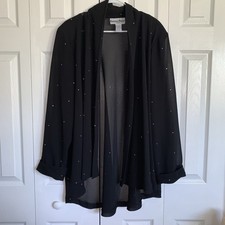 Dressy Cardigan Black Topper Rhinestones Cardigan Plus Sz 26/28 4X Another Thyme
