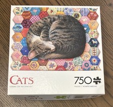 CATS 750 Pc. Puzzle Lesley Anne Ivory, Gemma on Patchwork Buffalo Games Complete