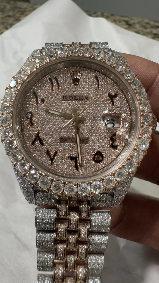 Rolex Datejust 41 mm Jubilee 18k BUSSDOWN/ICEDOUT oro rosa y acero diamante 126331 Foto 3 de 4