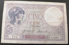 Billet France 5 Francs Violet 1918