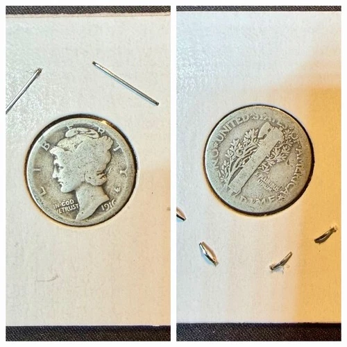 1916 P Mercury Dime, Major Rotated Die Error. (AG) About Good. Ships Fast!