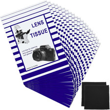 500 Pcs Lens Cleaning Paper with 2 Cloths Camera Optics Wipe Booklet