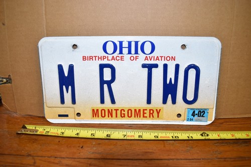 Ohio License Plate Personalized "MR TWO" Vanity Garage/ManCave Decor USED