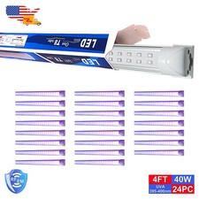 24Pcs Led BlackLight Bar 4FT 40W Ultraviolet Lamp with US Plug Easy Installation