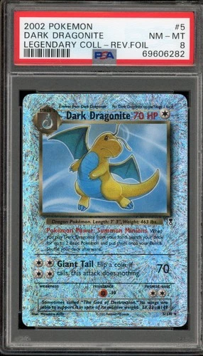 Pokemon Dark Dragonite Legendary Coll. Reverse Holo Rare #5 PSA 8