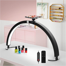 Half Moon Light for Nail Desk with Phone Holder, 29In 40W Nail Tech Light, Nail