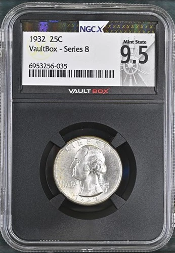 1932 25c Washington Silver Quarter -  NGC MS65 / NGCX 9.5 - Vaultbox
