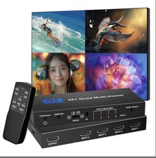 Multi-Viewer 4K HDMI 4x1 1080P Seamless Quad Screen Real Time Remote Splitter US