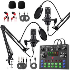 Podcast Equipment Bundle for 2, V8s Voice Changer with BM-800 Podcast Microph...