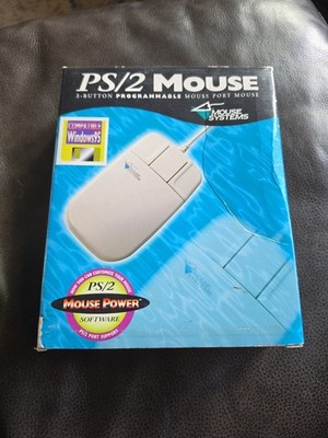 Vintage Mouse Systems PS/2 3-Button Programmable Mouse New Open Box Win 95 NOS