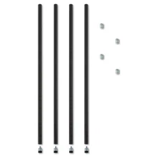 Alera Stackable Posts For Wire Shelving, 36 "High, Black, 4/Pack
