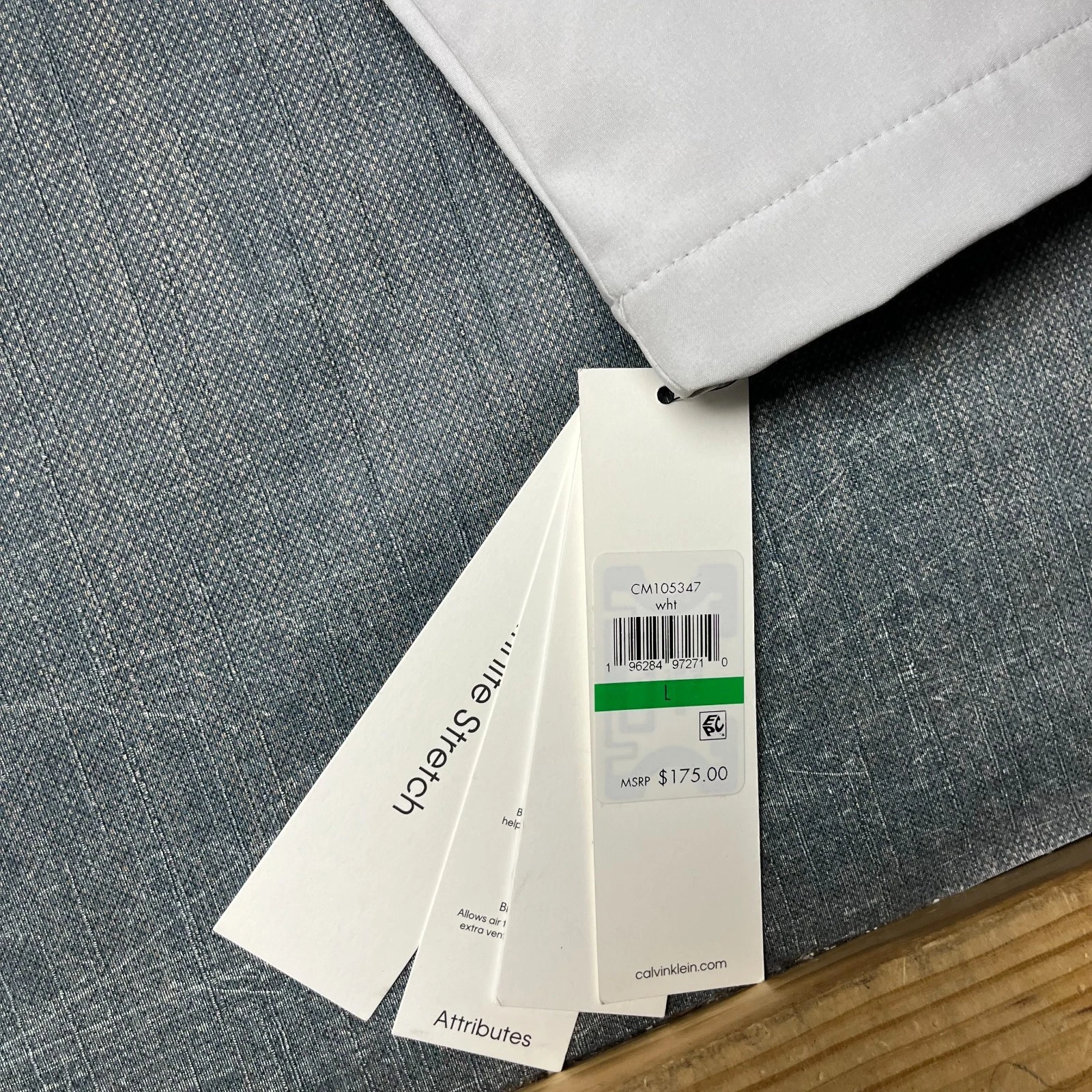 Calvin Klein Men's Jacket Size L White Full Zip Softshell Stretch Coat NWT image 6