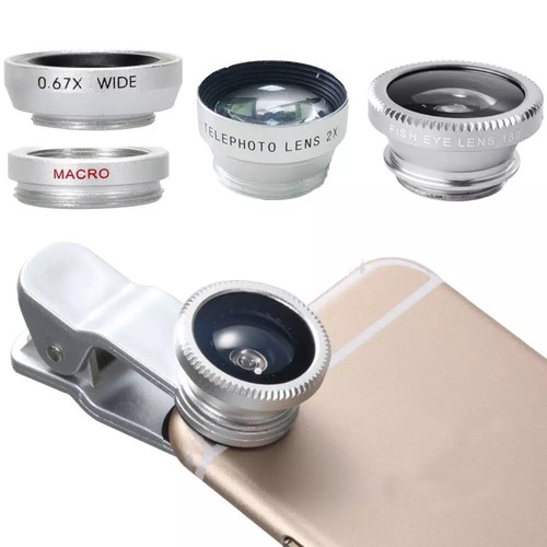 Clip on camera phone Lens, 3-in-1 HD kit-Fish Eye, Macro, 0.36X wide - Picture 3 of 5