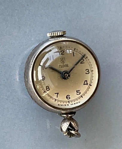 Vintage TUDOR Sphere Round Pendant Pocket Watch Swiss Made 925 Skeleton Back
