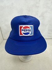Vintage 1980’s PEPSI Blue Snapback Trucker Hat With Patch - USA Made - Fast Ship