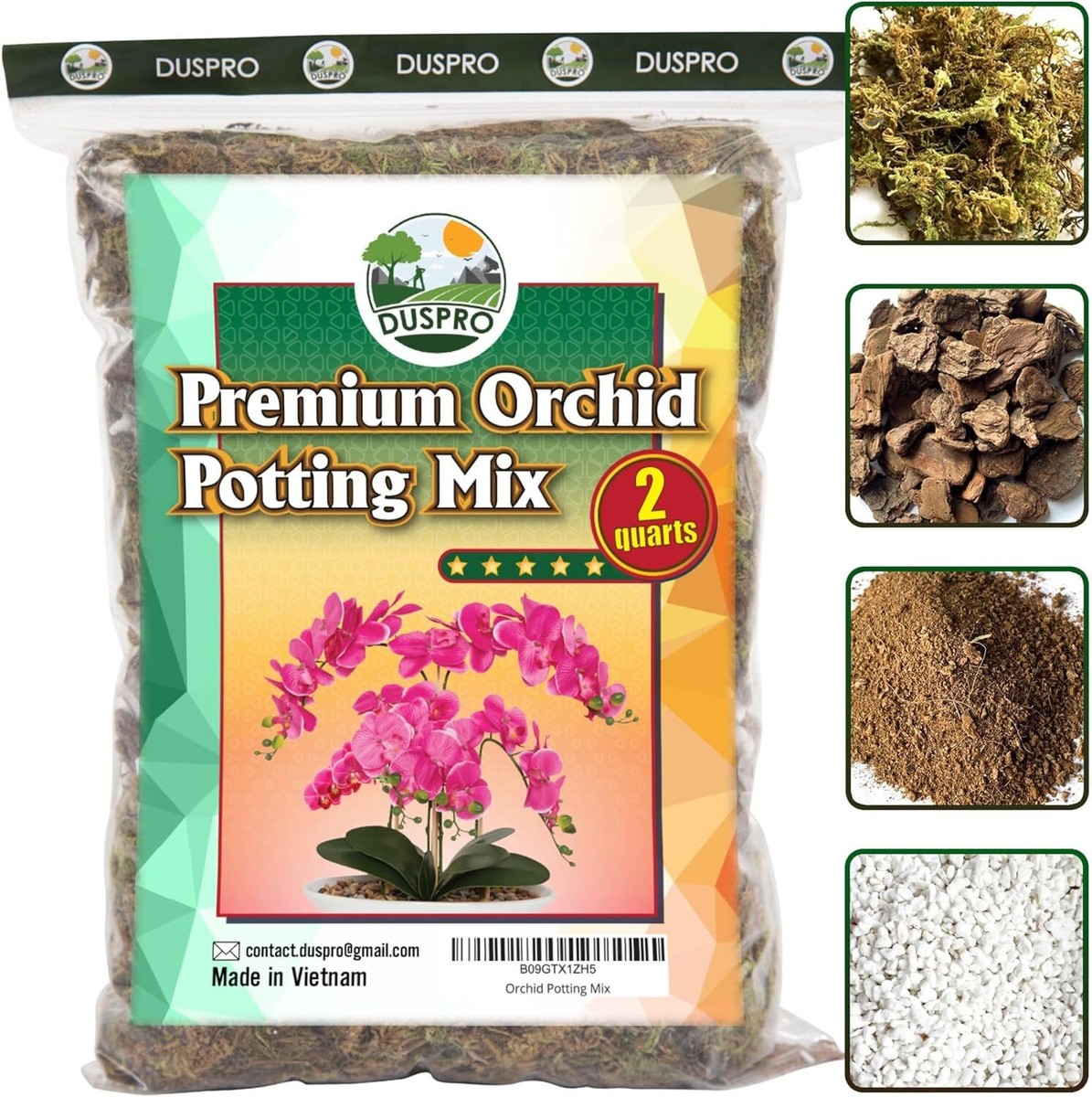 2Qt Orchid Potting Mix With Moss Pine Bark Mulch Perlite Stone & Coco Pea |  eBay