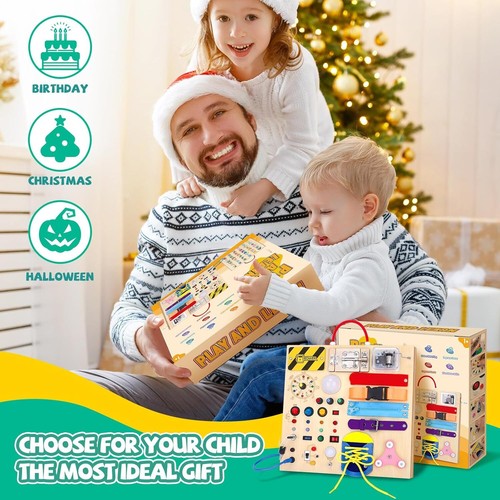 Autism Sensory Travel Toys, Ideal Gift for 1+ Year Old Boys (Busy Board Plus v3) - Picture 6 of 6