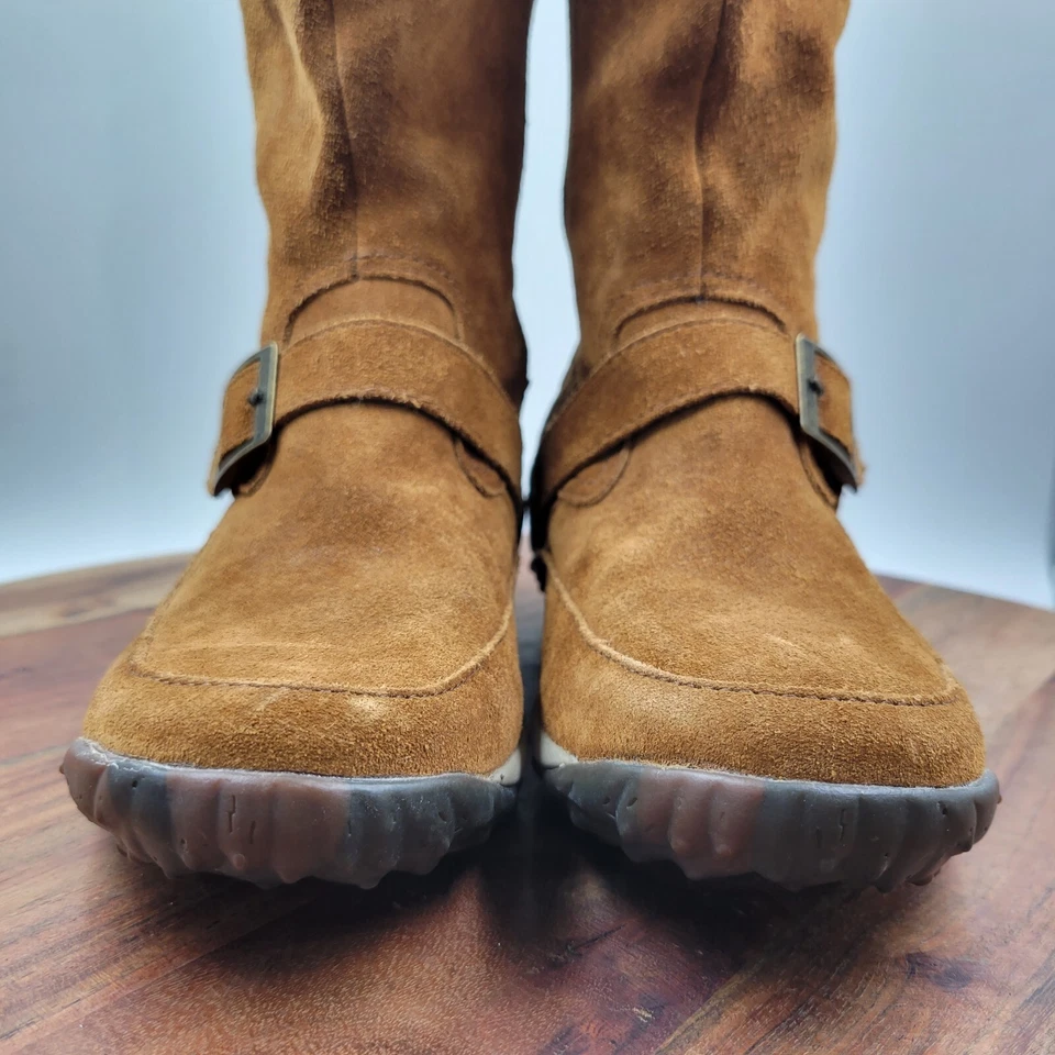 Botas de abeto Cushe Allpine para mujer 5 marrón gamuza forradas de lana cuña hebilla correa cremallera Foto 2 de 4