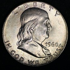 1960 Franklin Silver Half Dollar CHOICE BU FREE SHIPPING E361 WCP