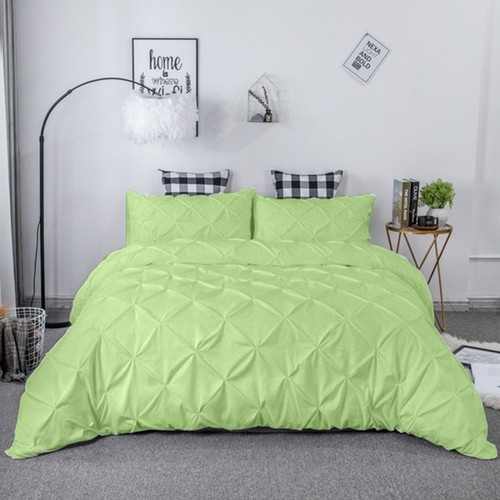 Pinch Pleated Duvet Cover With Zip Closure&Corner Ties Pintuck Soft Egypt Cotton - Picture 59 of 74