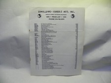 Spaulding and Rogers 1978 price list. In fair condition.