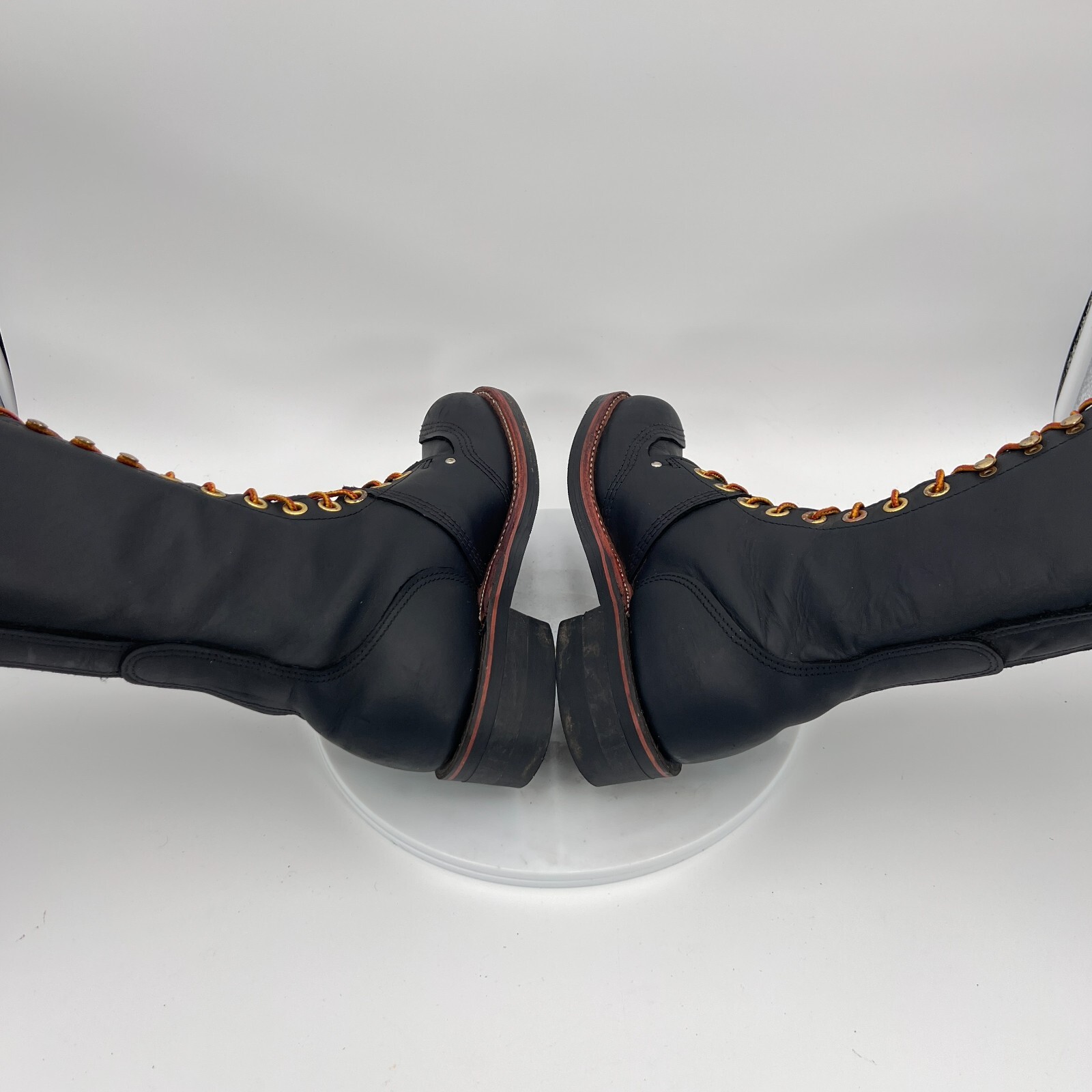 Carolina 923 Men Size 7 Black Leather Pole Climber Linesman 16" Tall