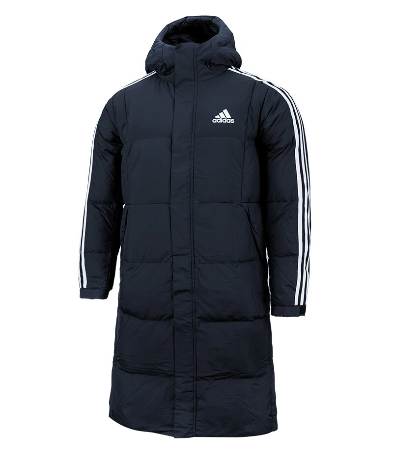 Adidas 3 Stripes Long Coat Padding Unisex Coat Outdoor Navy Asian