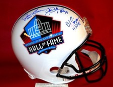 AUTOGRAPHED NFL HALL OF FAME FS RB HELMET JIM BROWN OJ SIMPSON ERIC DICKERSON AA