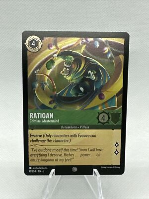 Disney Lorcana Rise of the Floodborn - Ratigan Criminal Mastermind 91/204  Foil | eBay