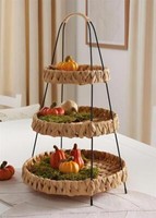 "Etagere Deko StäNder \"Wasserhyazinthe\" 52 Cm Hoch 3 Etagen, Obst Servier Platte"