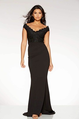 quiz lace bardot fishtail maxi dress