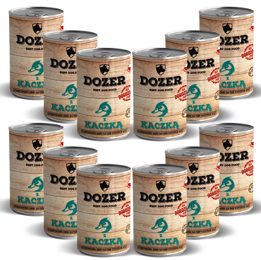 Dozer Anatra Premium per Cani | 12 Lattine 800g Senza Cereali Top Quality