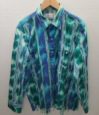 Vintage H Bar C California Ranchwear Western Pearl Snap Shirt Men's Sz Large USA